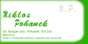 miklos pohanek business card